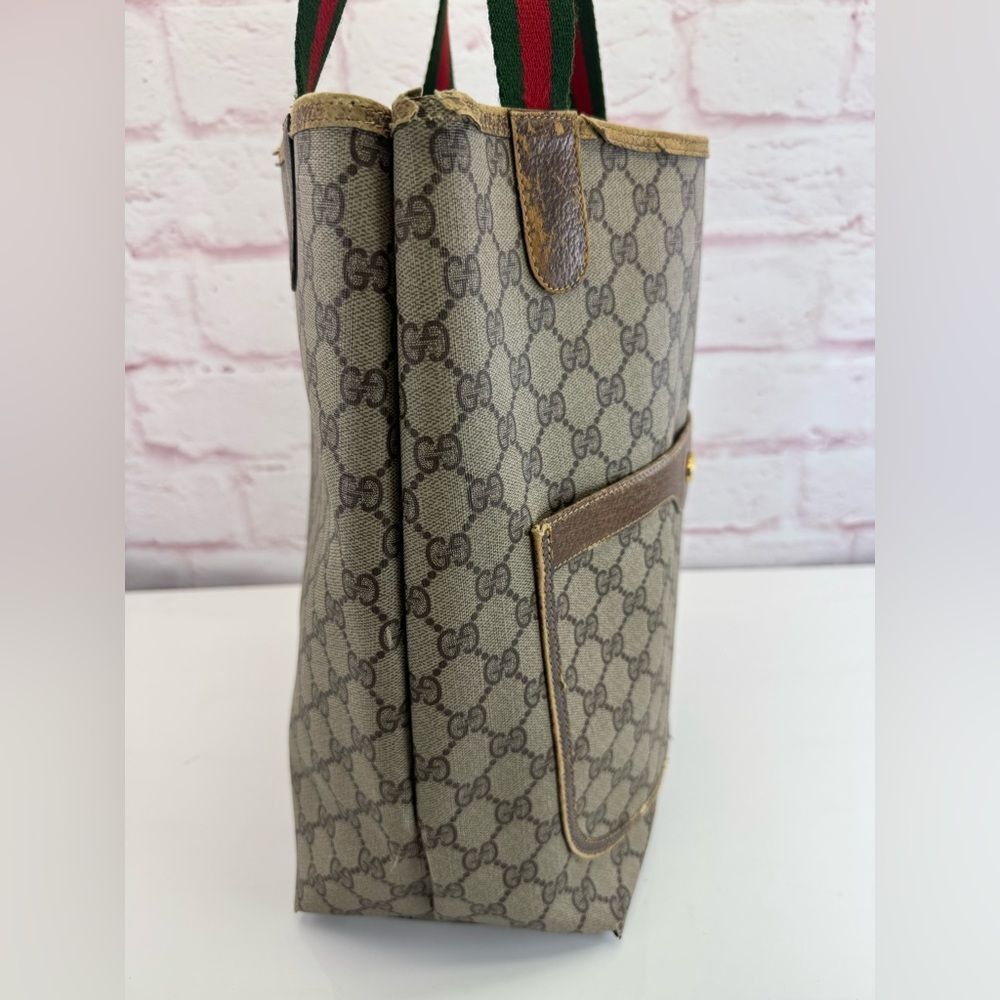 Gucci Vintage Web Sherry Line Beige Monogram Tote - Picture 7 of 15